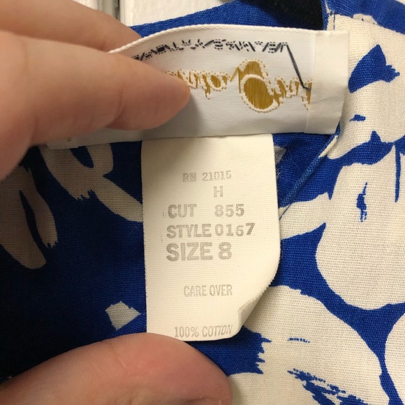 VINTAGE 40’s/50’s/60’s/70’s/80’s dress, blue&white - Picture 10 of 16